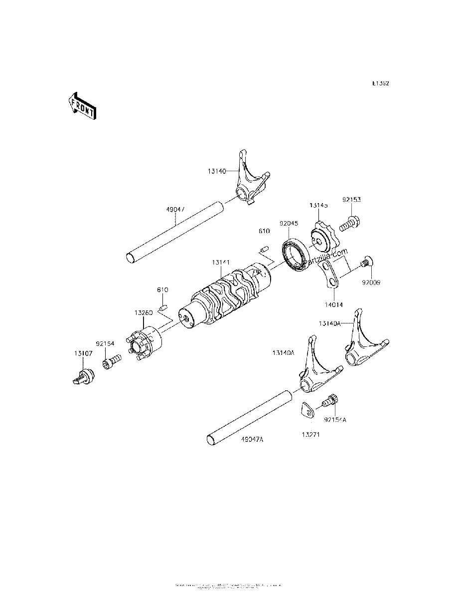 Diagrama de GEAR CHANGE DRUM SHIFT FORK S