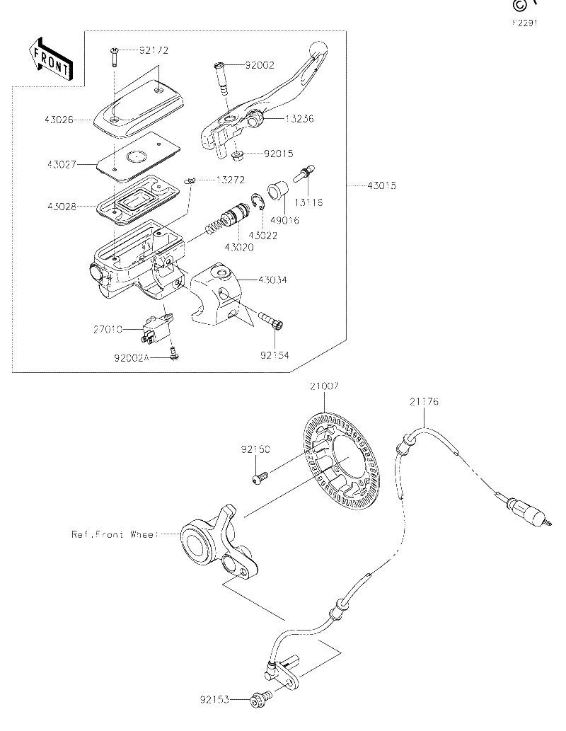 Diagrama de FRONT MASTER CYLINDER