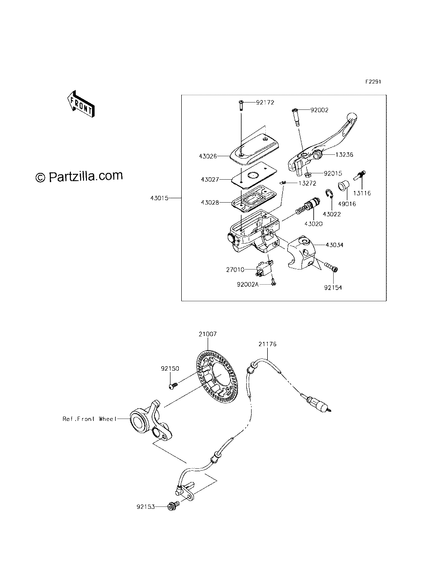 Diagrama de FRONT MASTER CYLINDER
