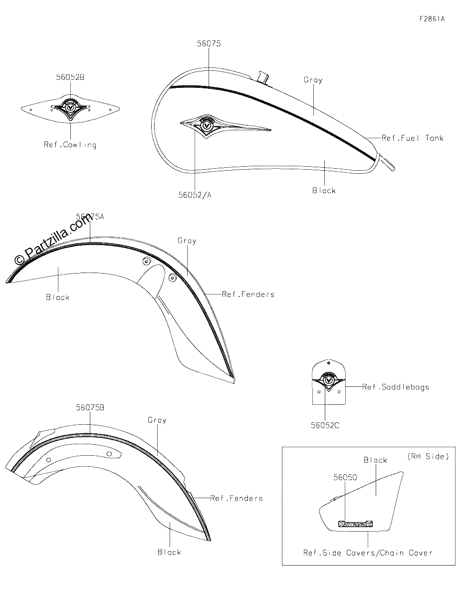 Diagrama de DECALS GRAY BLACK DHF