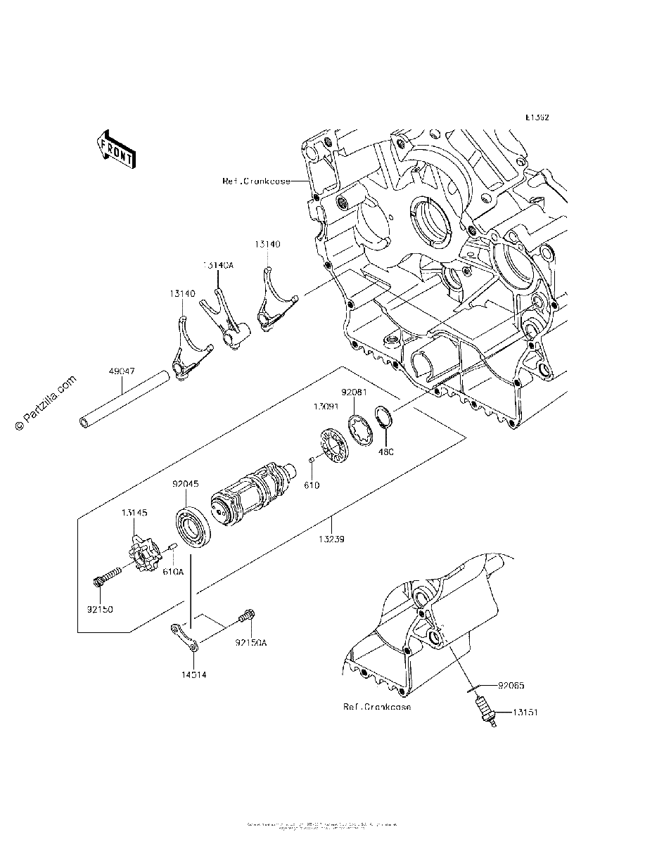 Diagrama de GEAR CHANGE DRUM SHIFT FORK S