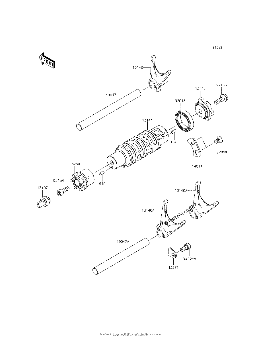 Diagrama de GEAR CHANGE DRUM SHIFT FORK S