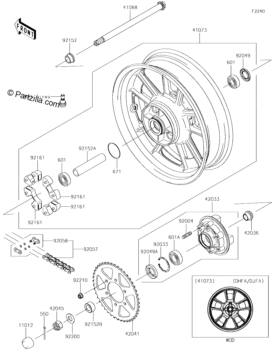 Diagrama de REAR WHEEL CHAIN