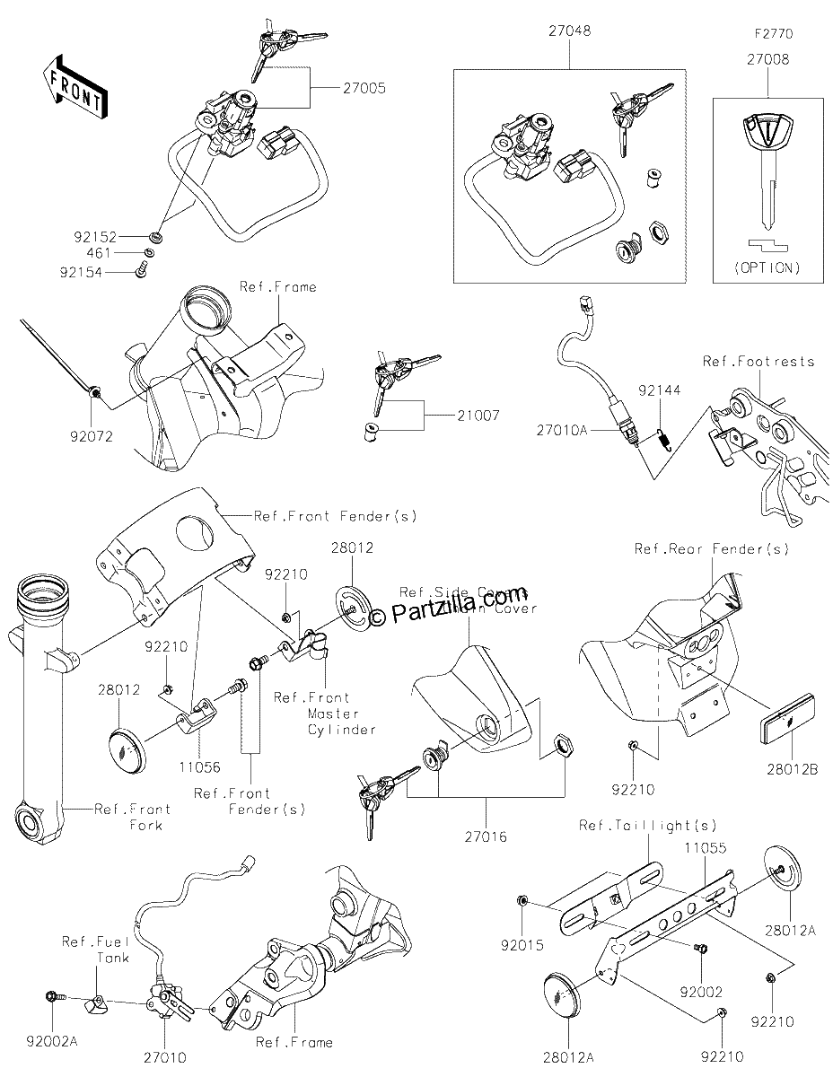 Diagrama de IGNITION SWITCH LOCKS REFLECTORS