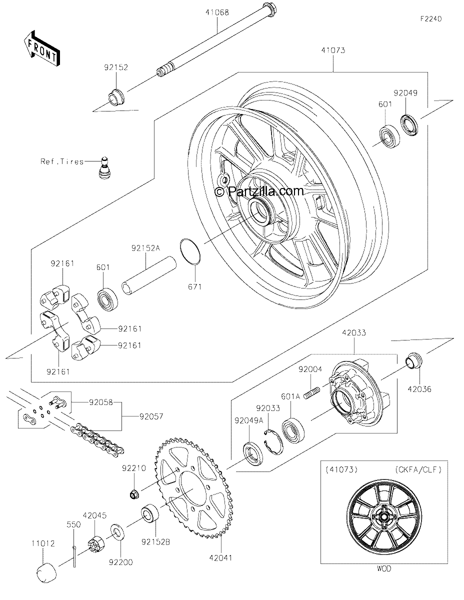 Diagrama de REAR WHEEL CHAIN