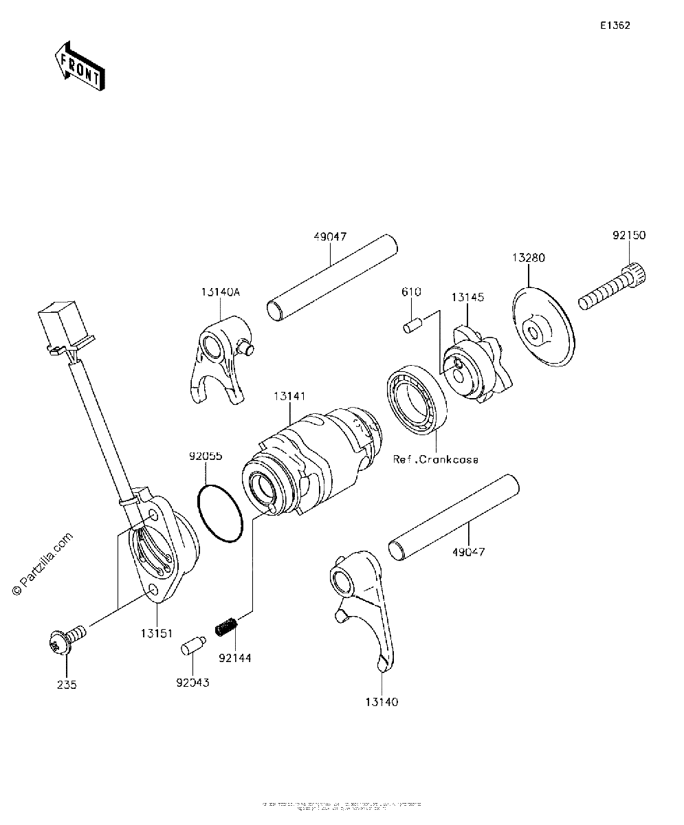 Diagrama de GEAR CHANGE DRUM SHIFT FORK S