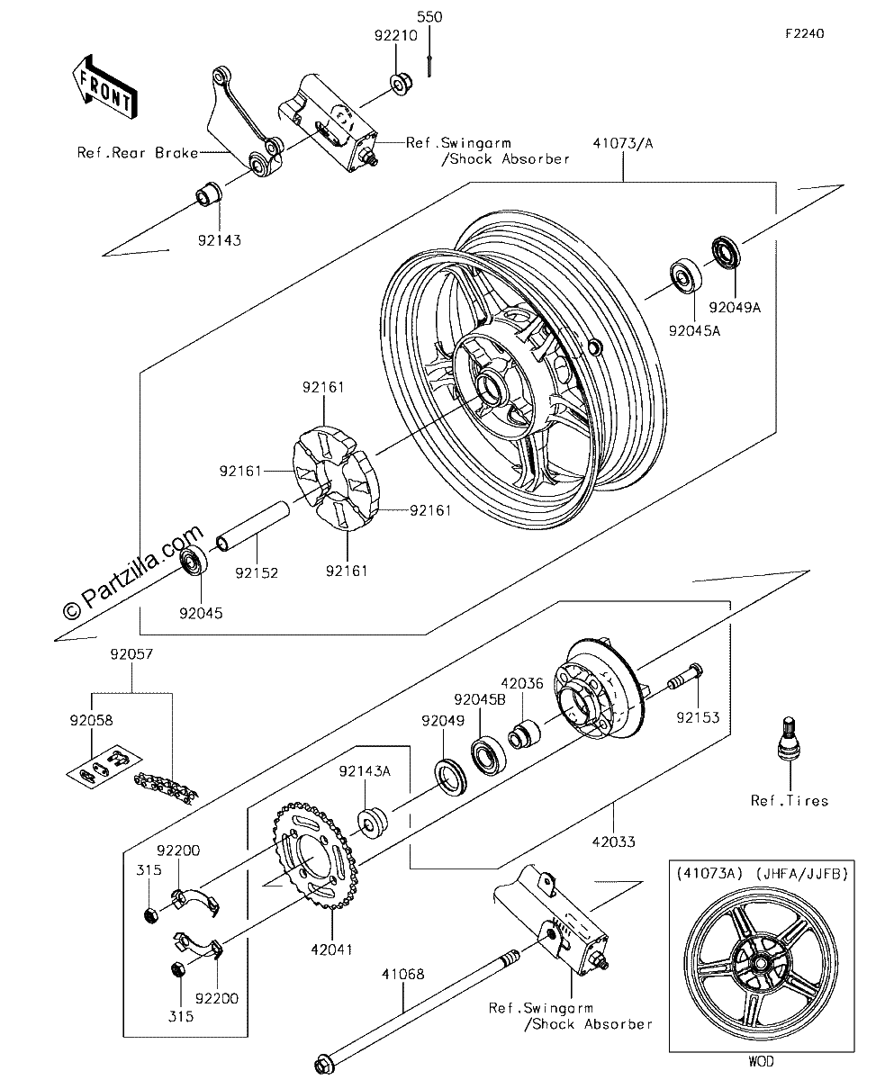 Diagrama de REAR WHEEL CHAIN
