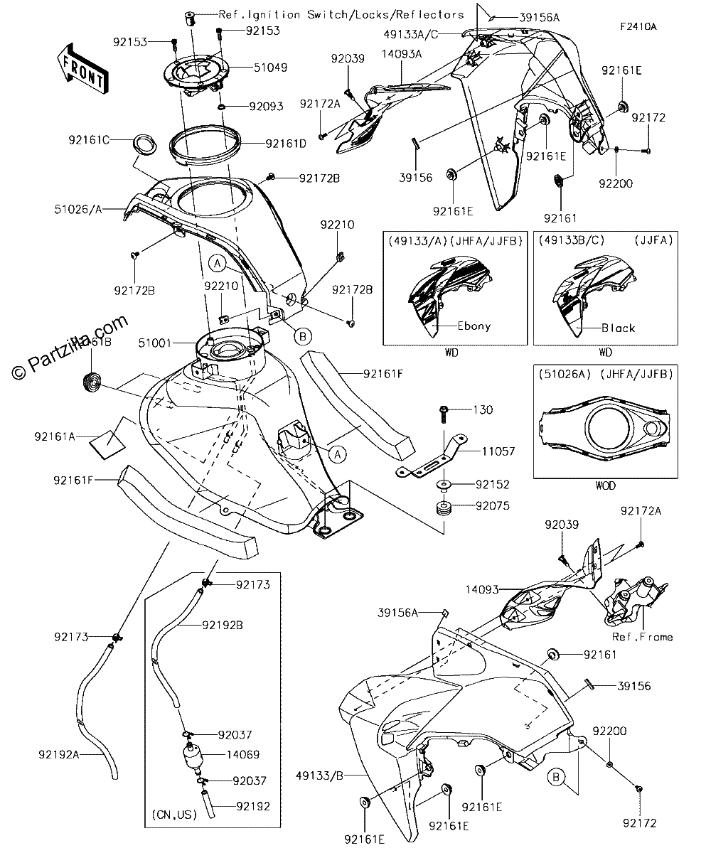Diagrama de FUEL TANK 1 2 JHFA JJFA JJFB