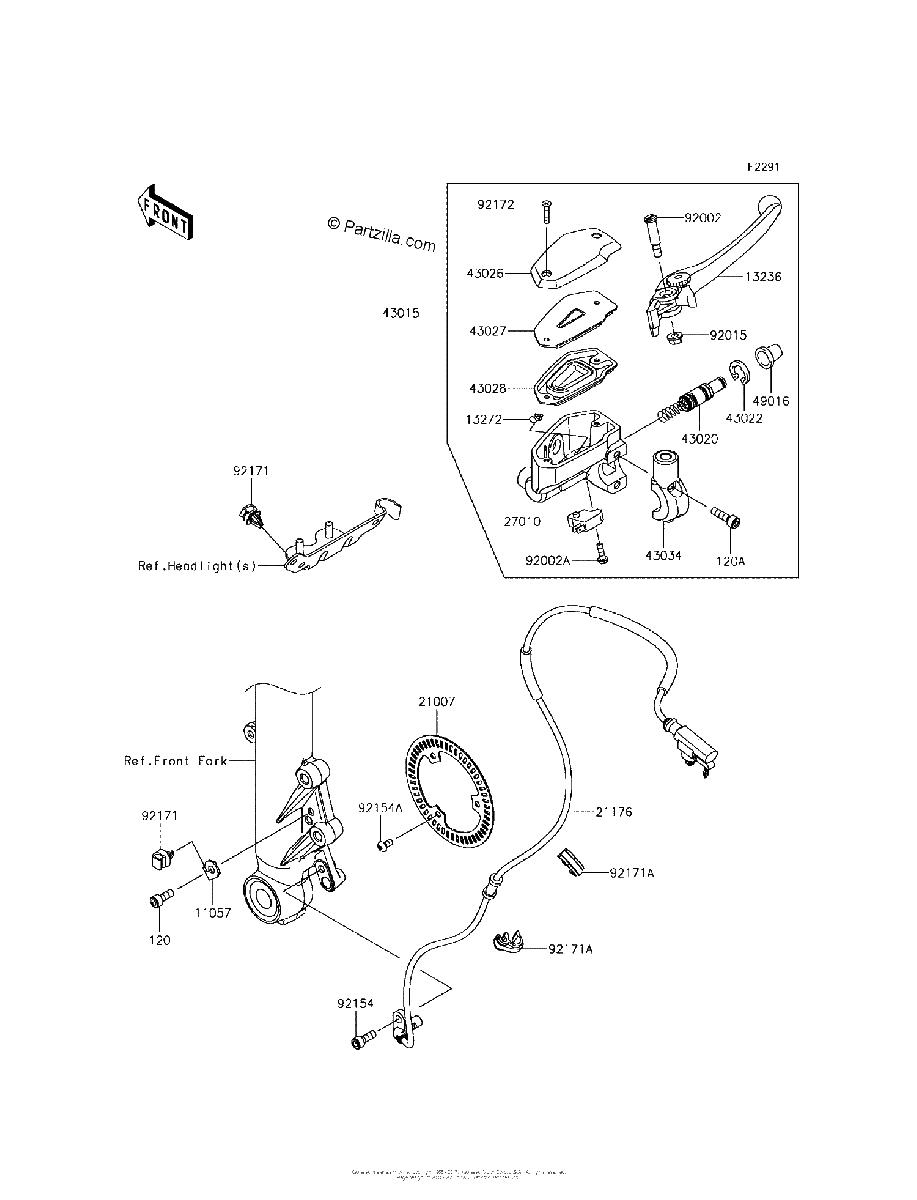 Diagrama de FRONT MASTER CYLINDER