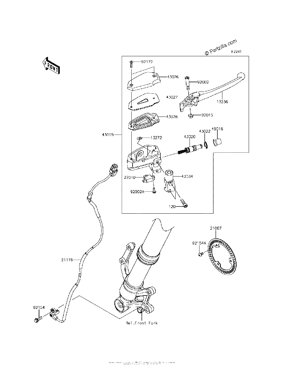 Diagrama de FRONT MASTER CYLINDER
