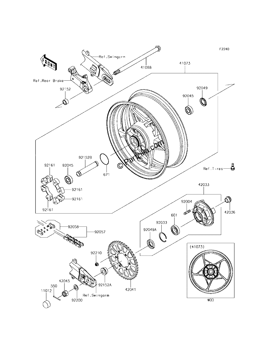 Diagrama de REAR WHEEL CHAIN