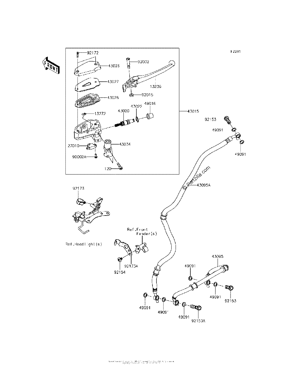 Diagrama de FRONT MASTER CYLINDER