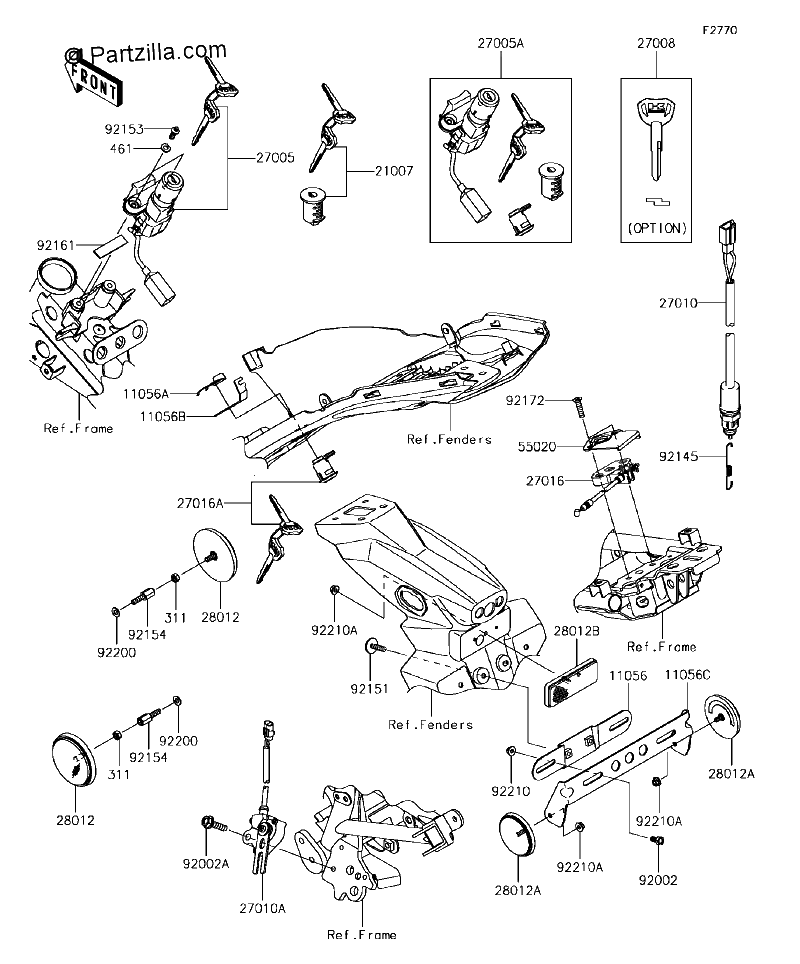 Diagrama de IGNITION SWITCH LOCKS REFLECTORS