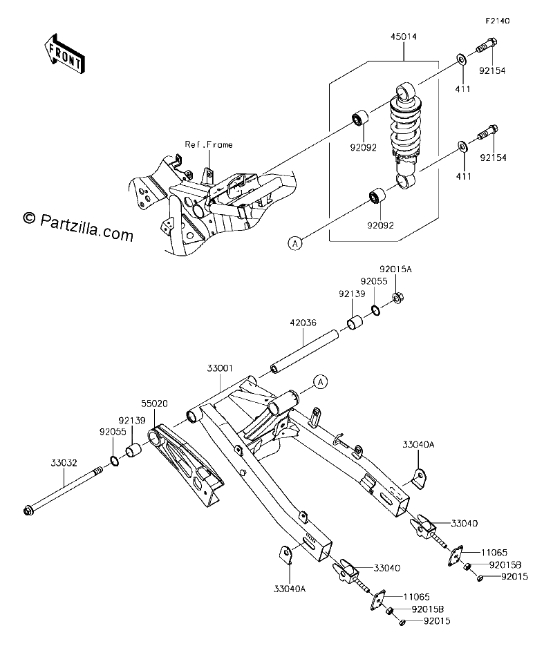 Diagrama de SWINGARM SHOCK ABSORBER