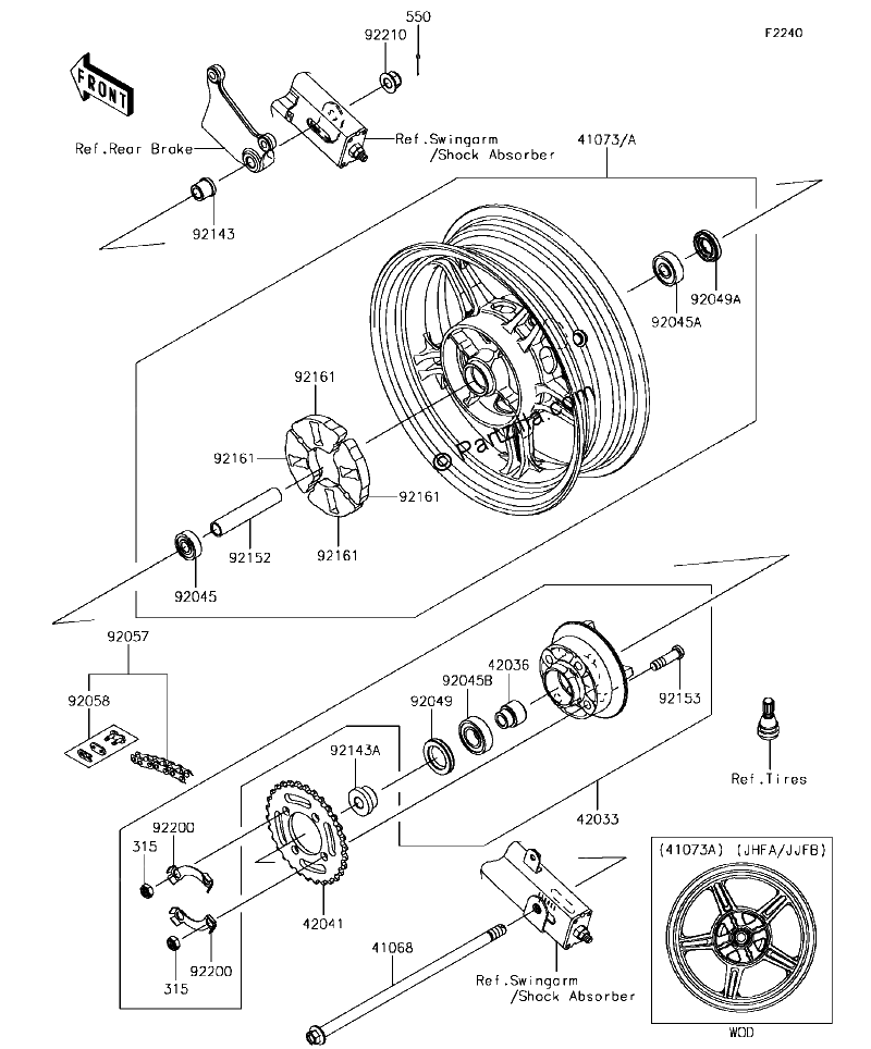 Diagrama de REAR WHEEL CHAIN