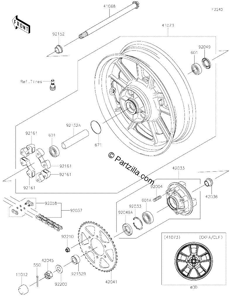 Diagrama de REAR WHEEL CHAIN