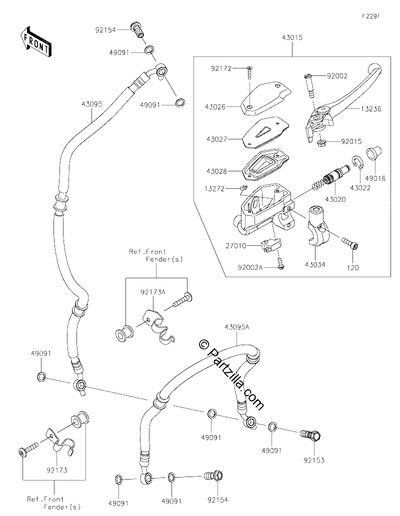 Diagrama de FRONT MASTER CYLINDER