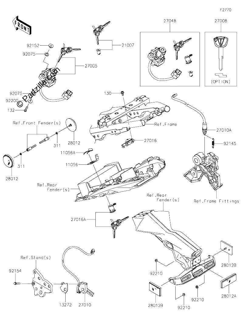 Diagrama de IGNITION SWITCH LOCKS REFLECTORS
