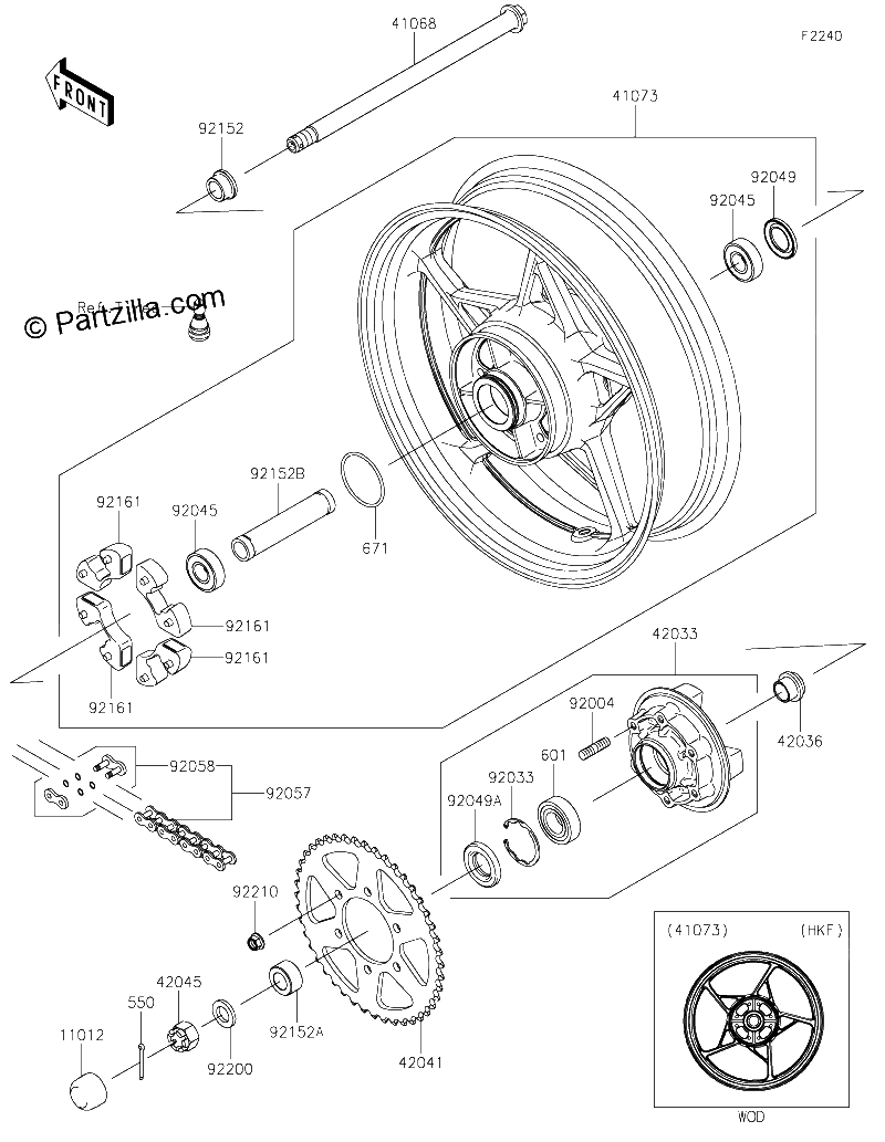 Diagrama de REAR WHEEL CHAIN