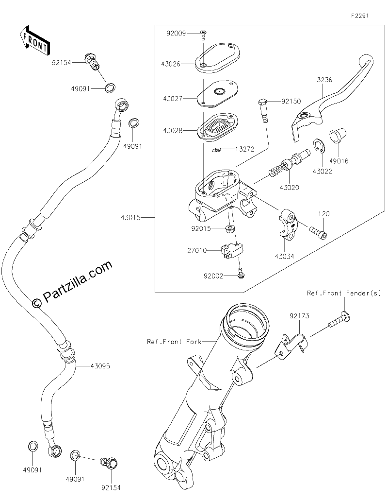 Diagrama de FRONT MASTER CYLINDER