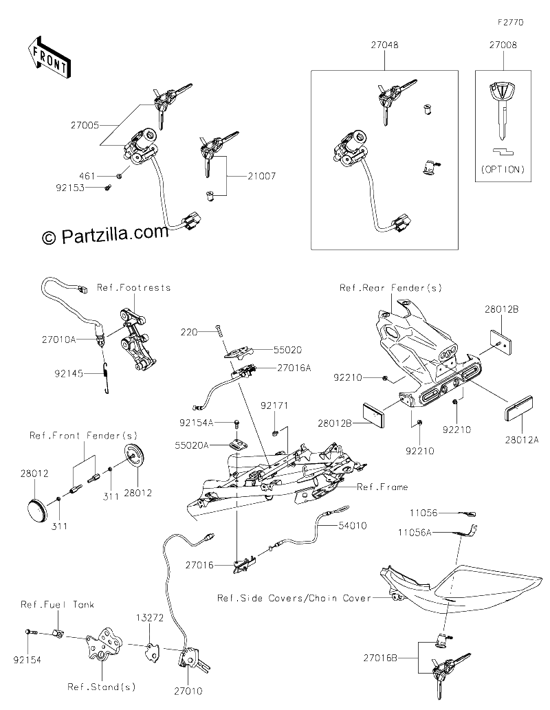 Diagrama de IGNITION SWITCH LOCKS REFLECTORS