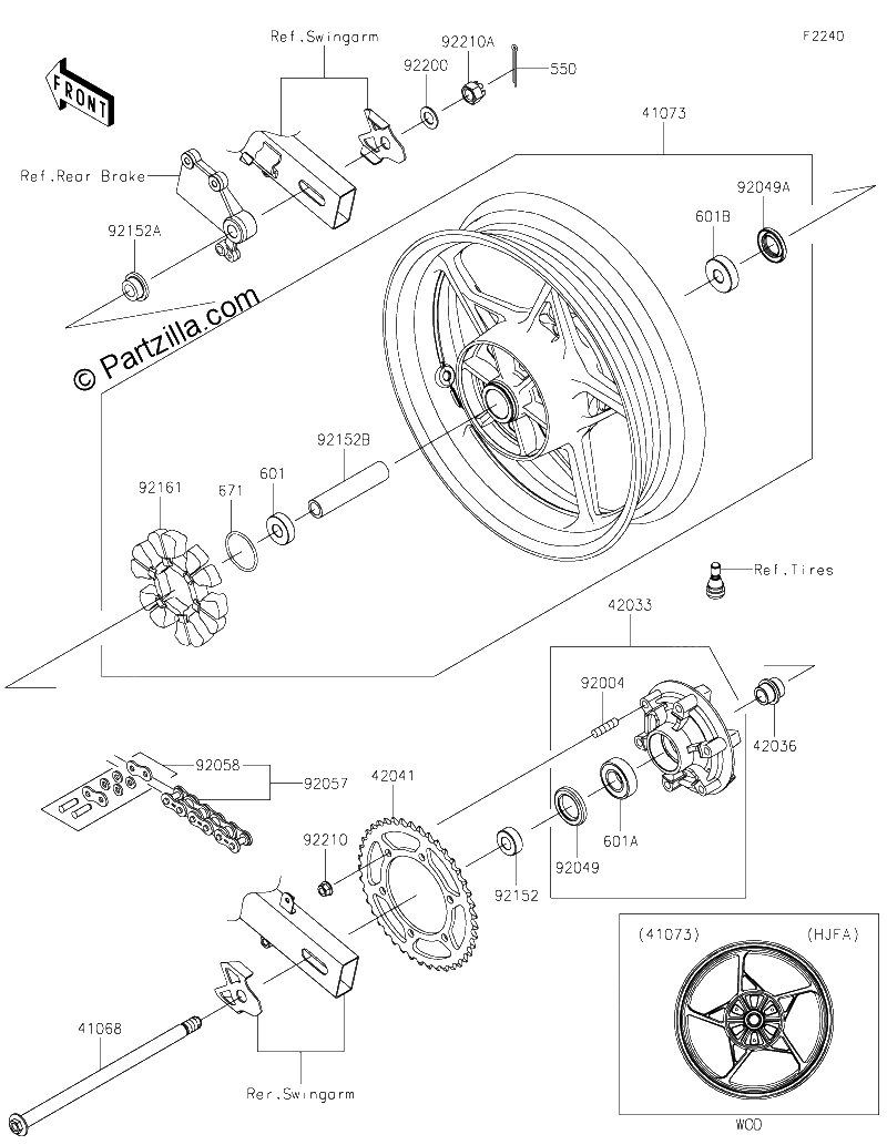 Diagrama de REAR WHEEL CHAIN