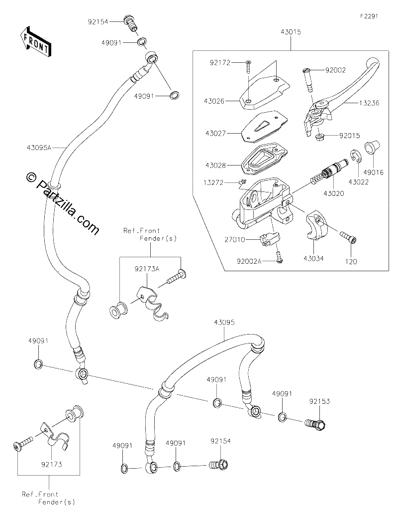 Diagrama de FRONT MASTER CYLINDER