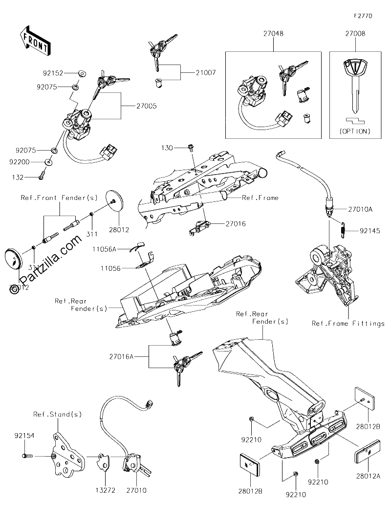 Diagrama de IGNITION SWITCH LOCKS REFLECTORS