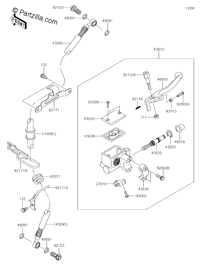 Diagrama de FRONT MASTER CYLINDER
