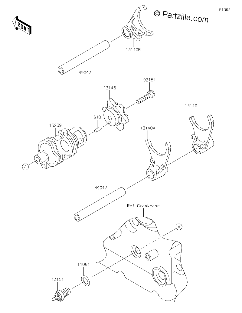 Diagrama de GEAR CHANGE DRUM SHIFT FORK S