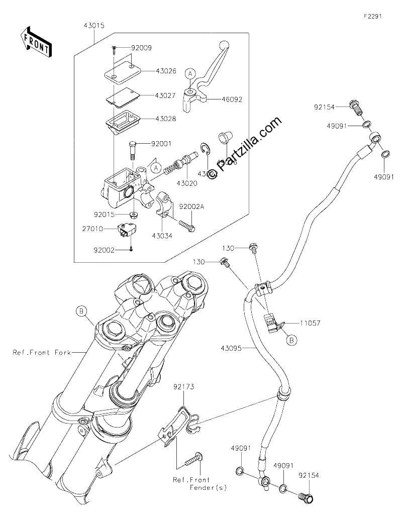 Diagrama de FRONT MASTER CYLINDER