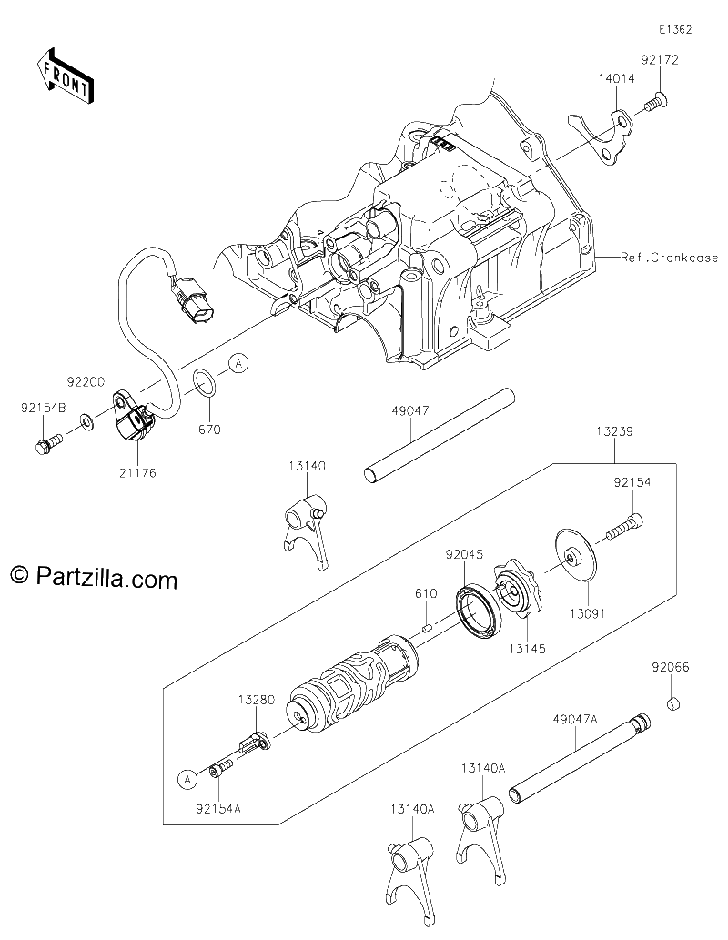 Diagrama de GEAR CHANGE DRUM SHIFT FORK S