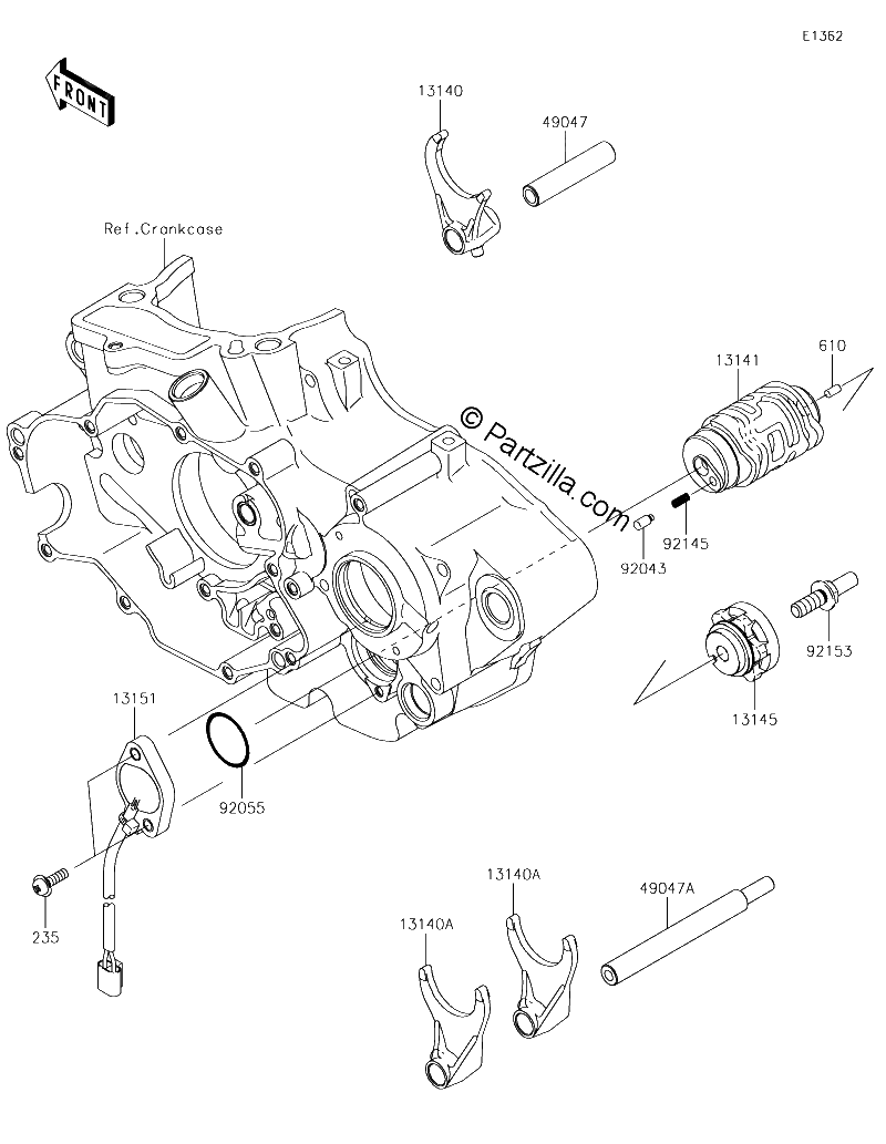 Diagrama de GEAR CHANGE DRUM SHIFT FORK S