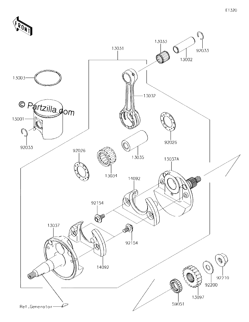 Diagrama de CRANKSHAFT PISTON S