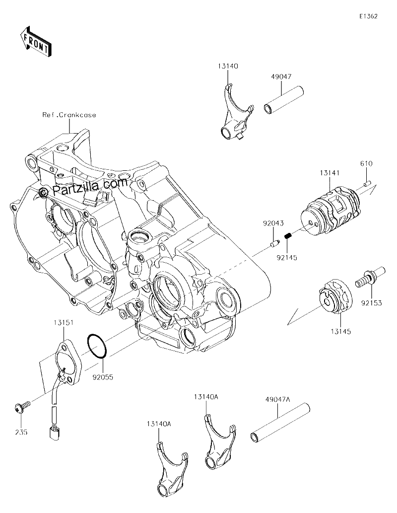 Diagrama de GEAR CHANGE DRUM SHIFT FORK S