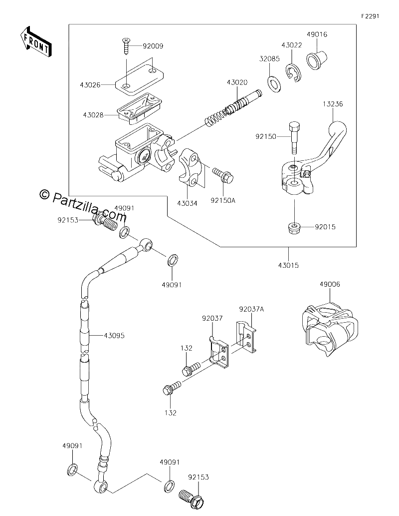 Diagrama de FRONT MASTER CYLINDER
