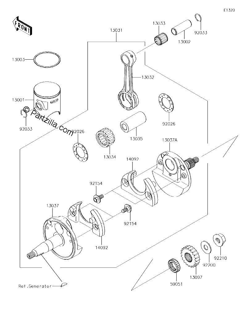 Diagrama de CRANKSHAFT PISTON S