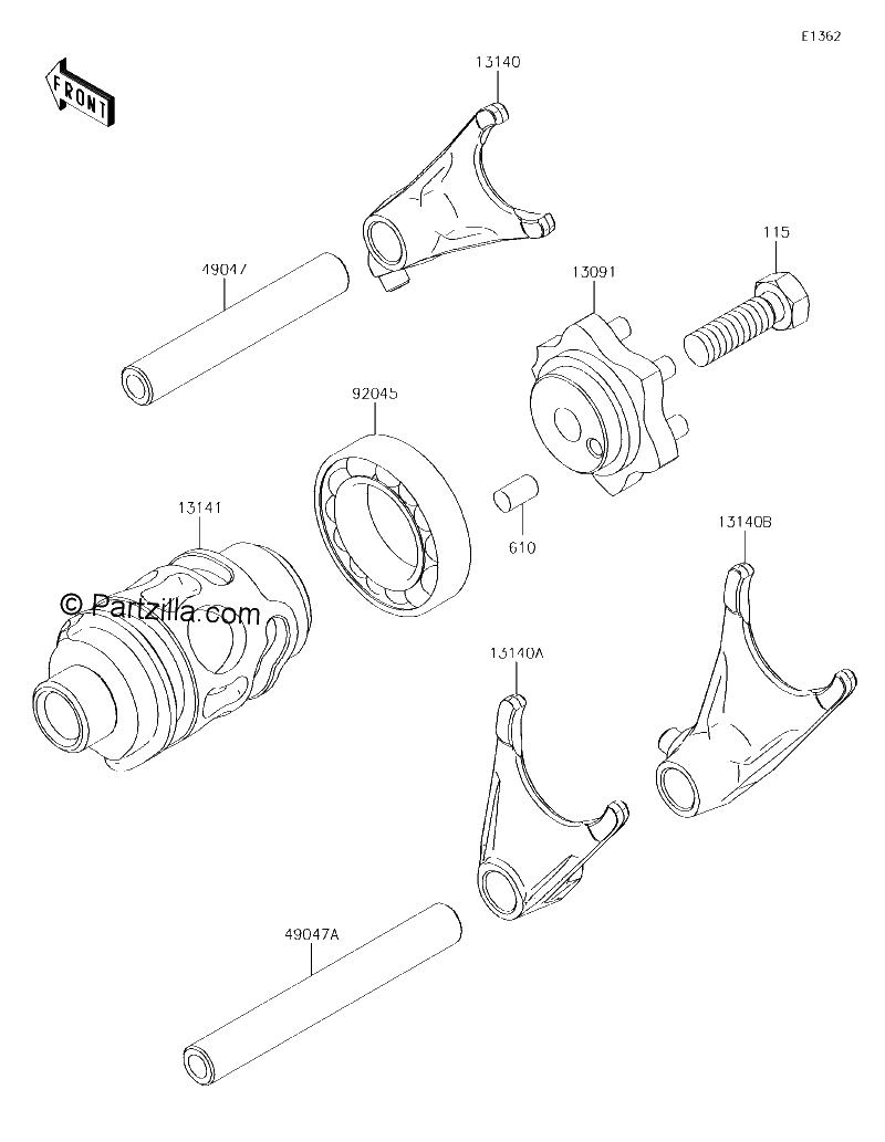 Diagrama de GEAR CHANGE DRUM SHIFT FORK S