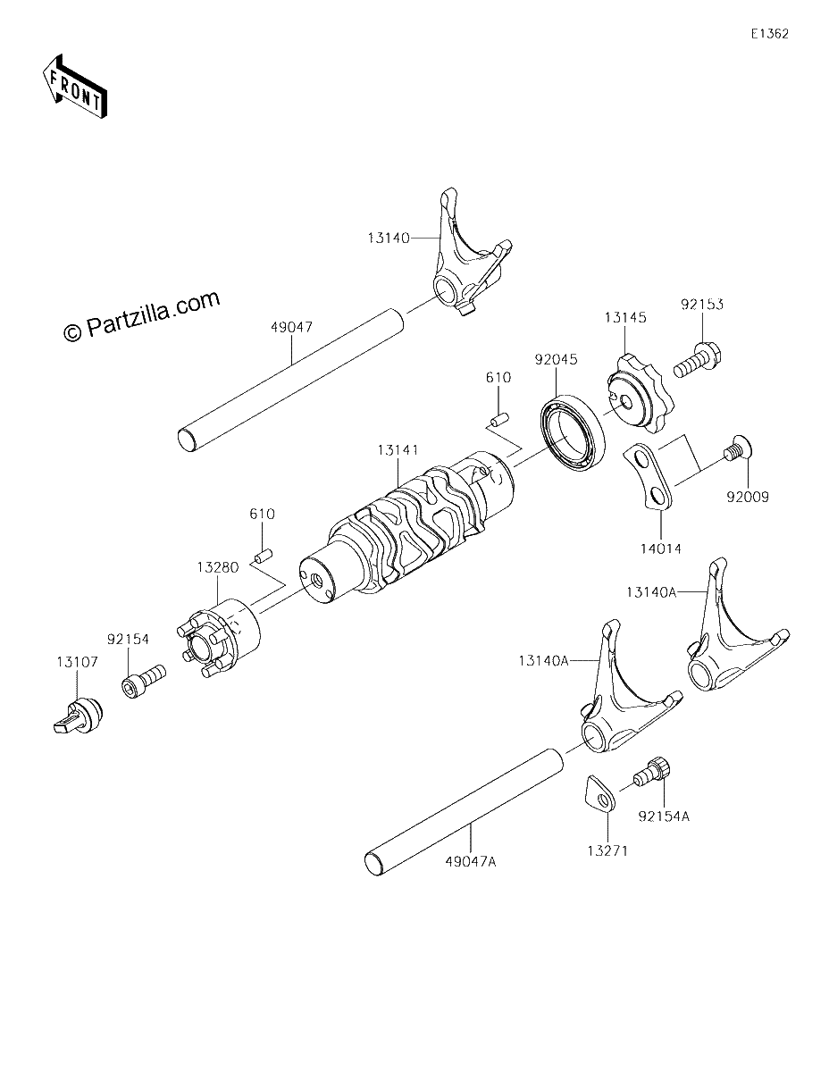 Diagrama de GEAR CHANGE DRUM SHIFT FORK S