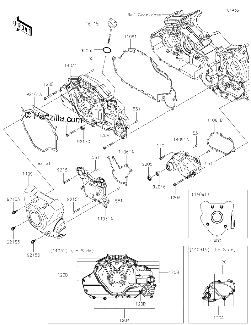 Diagrama de LEFT ENGINE COVER S