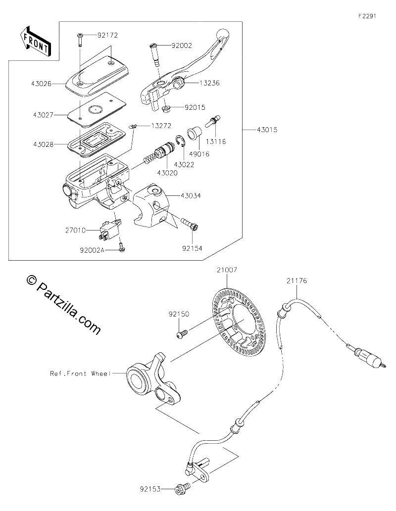 Diagrama de FRONT MASTER CYLINDER