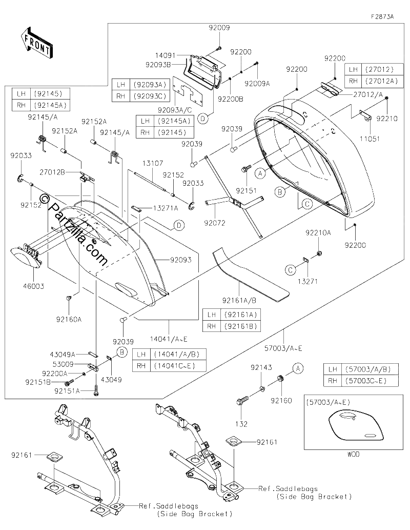 Diagrama de SADDLEBAGS SIDE BAG