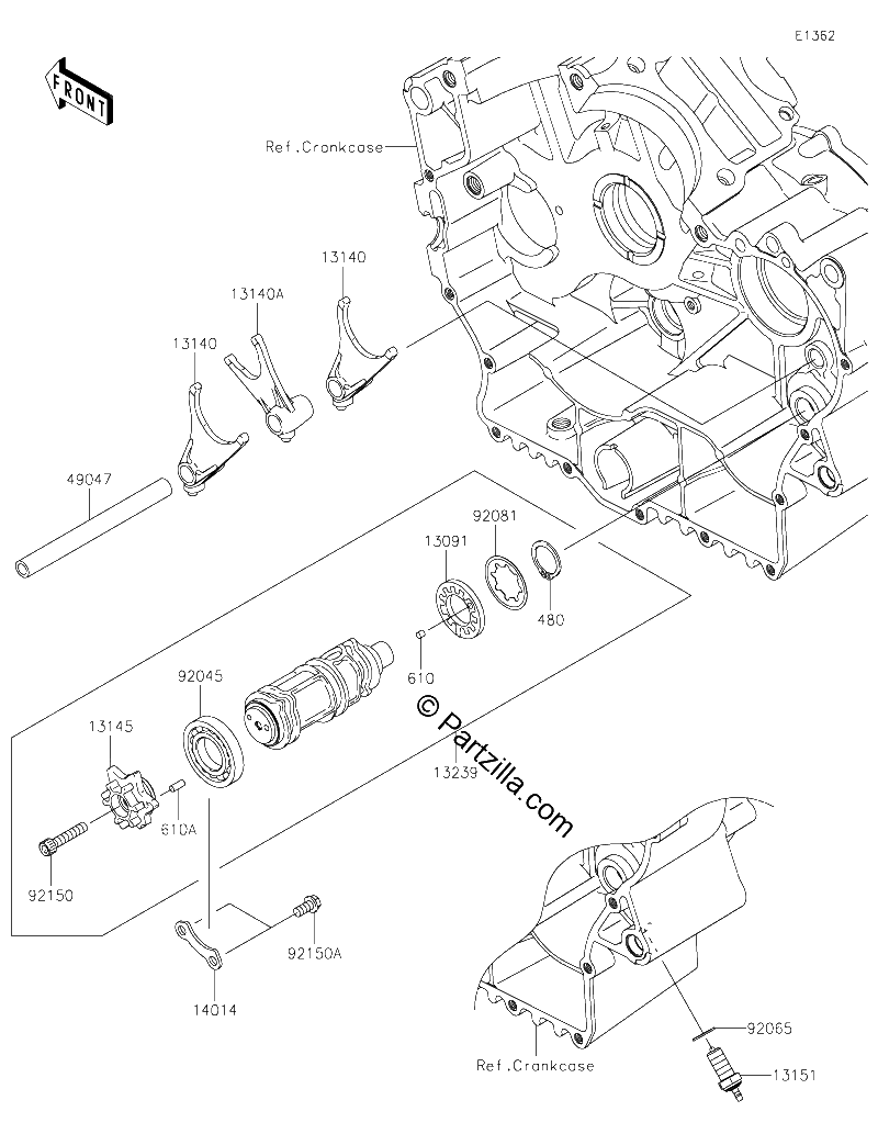 Diagrama de GEAR CHANGE DRUM SHIFT FORK S