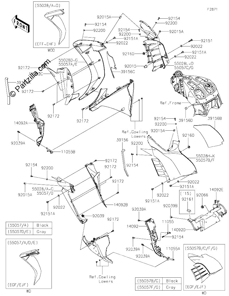 Diagrama de COWLING CENTER EFF EJF