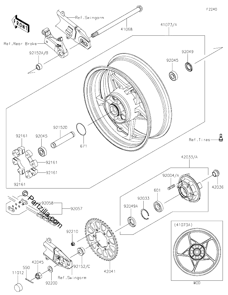 Diagrama de REAR WHEEL CHAIN