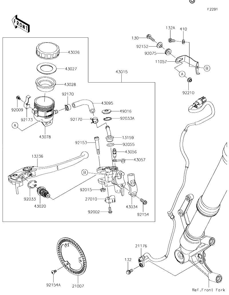 Diagrama de FRONT MASTER CYLINDER
