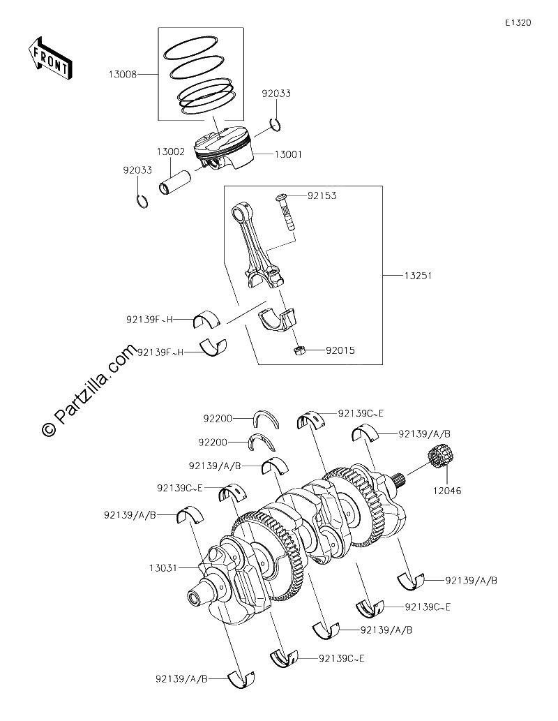 Diagrama de CRANKSHAFT PISTON S