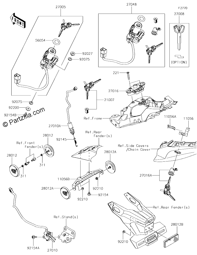 Diagrama de IGNITION SWITCH LOCKS REFLECTORS