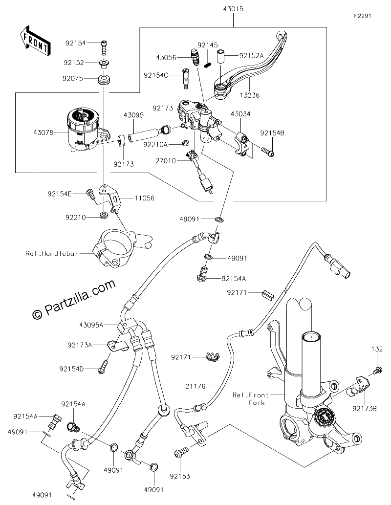 Diagrama de FRONT MASTER CYLINDER