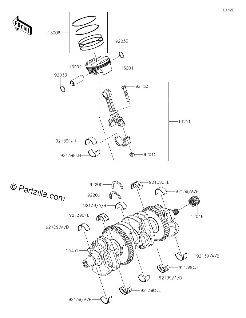 Diagrama de CRANKSHAFT PISTON S